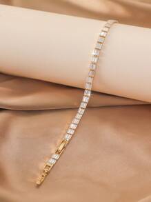 Hihho 1 chiếc vòng tay tennis nữ phong cách hip-hop đính đá Zirconia hình trái tim, thiết kế lấp lánh, đa năng, cao cấp, cá tính, màu kẹo ngọt, thích hợp cho các lễ hội, tiệc tùng, dạ hội. - Nhiều màu - Xem 3