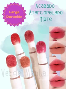 Brillo labial de terciopelo , crema hidratante para labios infusionada con ácido hialurónico, vitamina E, alto pigmento con acabado aterciopelado sedoso, no pegajoso, a prueba de manchas y transferencia, sensación ligera. Regalos para el Día de la Madre, 1 paquete. Solo brillo de labios de niebla mate de terciopelo, taza antiadherente impermeable, esmalte de labios, prueba de manchas, no se descolora, lápiz labial líquido. Envió color al azar - Color al Azar - Ver 3