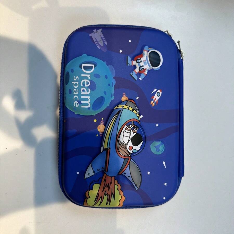 Estuches de lápices, de vuelta a la escuela, útiles escolares - SN79azul oscuro - Ver 1