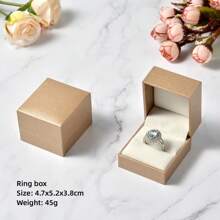 1pc Gold Faux Leather Ring/Bracelet/Necklace/Jewelry Storage Box