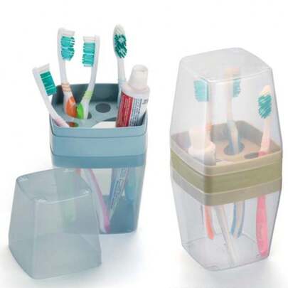 porta escovas e creme dental com tampa 5 escovas e creme dental