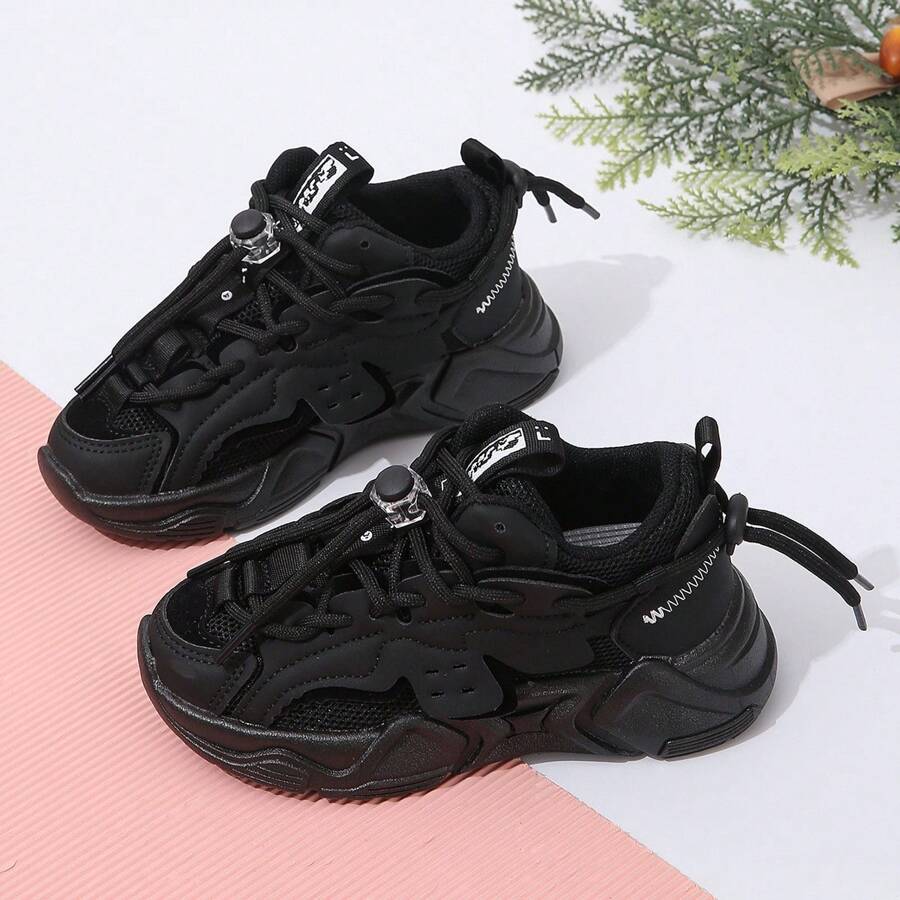 Kids Casual Breathable Anti-Skid Athletic Shoes With Soft Soles For Boys - Black - View 1