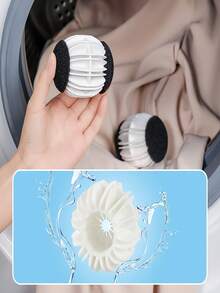 2pcs Anti-Winding Lint Balls, Magic Laundry Balls, Hair Removal Tool For Washing Machine - Black and White - View 5
