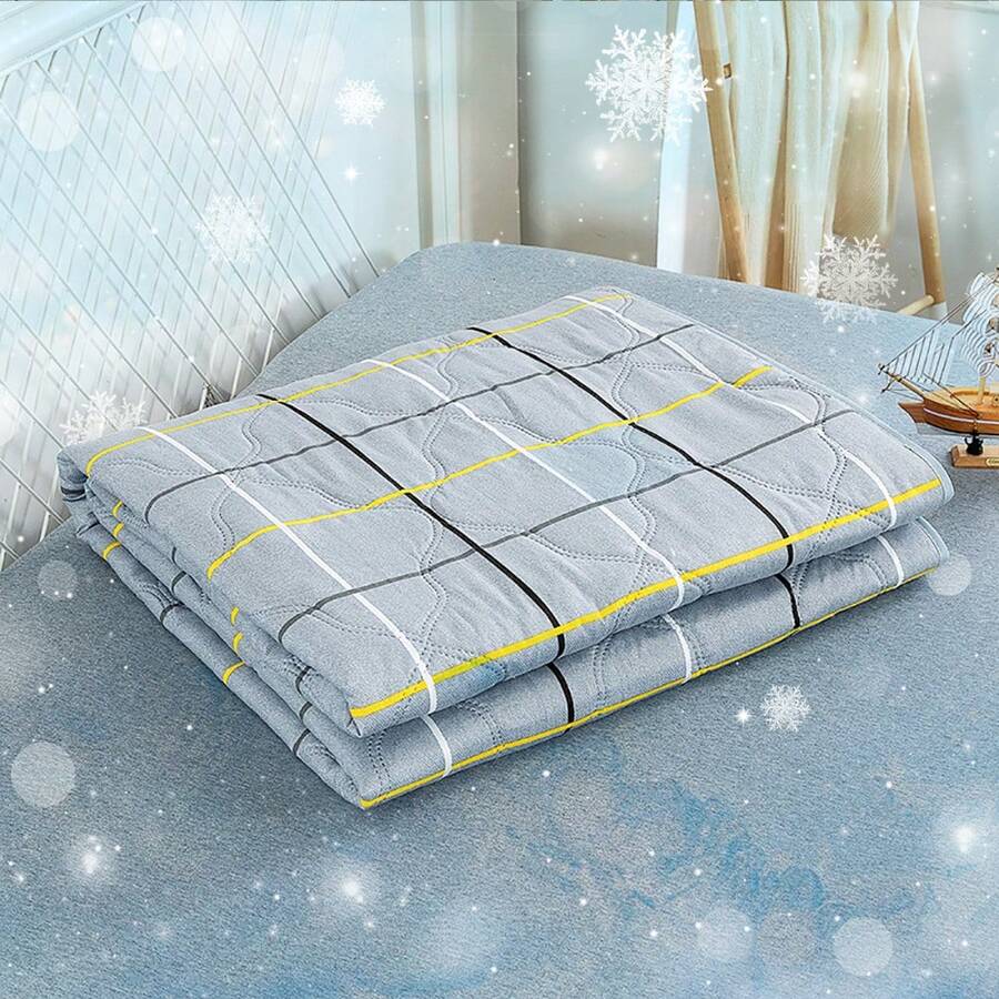 2024新品！1入組夏季被褥套件 - 輕質夏季涼被 - 冷卻纖維，床罩 - 給易熱夜晚使用的涼被，全季節床上用品套件（包括1件被子） - 黑白線條 - 查看 1