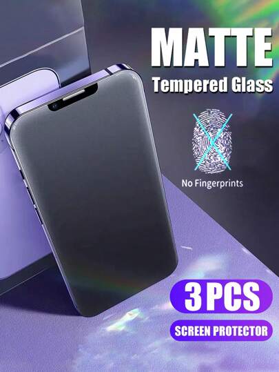 3 Packs Matte Glass Screen Protector For IPhone 17 16 15 14 13 12 11 Pro Max Plus X XS XR XS Max Protector Anti-Glare Anti-Fingerprint Tempered Glass Clear Film Bubble Free Case Friendly Smooth As Silk