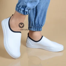 Women Wedge Sneakers - 白色 - 查看 2