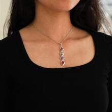 Bijoux personnalisés, Collier gemme en forme de cœur, Bijoux et nom personnalisés, Sélectionnez la couleur des gemmes pour anniversaires, anniversaires et la Saint-Valentin des femmes