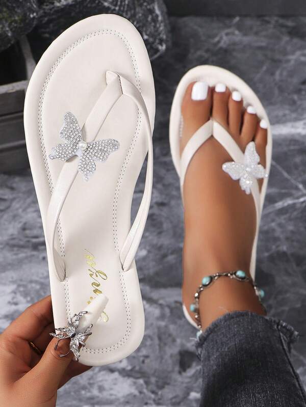 New Summer Women's Flat Thong Sandals Casual Comfortable Outdoor Slippers Fashion Flat Slides Valentines