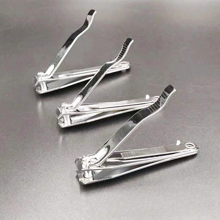 Large Stainless Steel Flat Mouth Nail Clippers Set With File, Nail