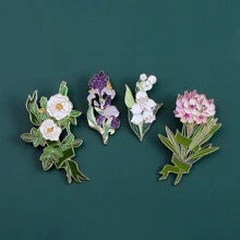 1pc Forest Plant Flower Hydrangea Metal Badge, Corsage Accessories Brooch, Suitable As A Gift To Friends Valentine's Day Valentines Dress Accessories Pin For Clothes Bag Charm