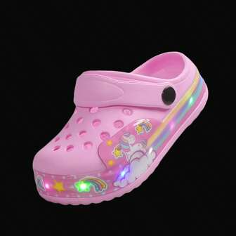 Children Breathable Hollow Shoes Beach Sandals For Boys And Girls, With LED Light, Soft Outsole, Summer
