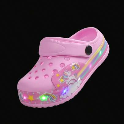 Children Breathable Hollow Shoes Beach Sandals For Boys And Girls, With LED Light, Soft Outsole, Summer