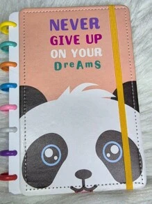Caderno inteligente Luxo Panda capa dura DIsco 8/10/11 de courino A5/B5/A4 - Multicolorido - Visão 5