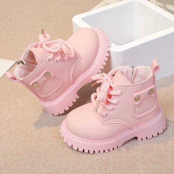 British Style  Boots For Infant Girls, Spring/Autumn Toddler Girls' Leather Shoes, Children's Walking Shoes