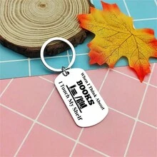 1 llavero de acero inoxidable, Regalo para amantes de la lectura, Regalo para los amantes de los libros y Accesorios de clubes de lectura - Plateado - Ver 3