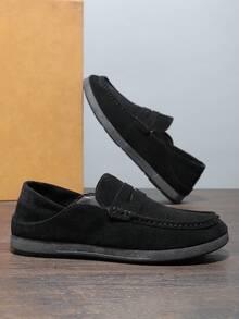 1雙新款男士懶人鞋，軟底舒適的休閒馬莎鞋 - 黑色 - 查看 2