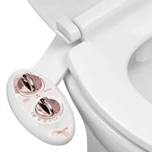 LUXE Bidet NEO 185 - Self-Cleaning, Dual Nozzle, Non-Electric Bidet Attachment For Toilet Seat, Adjustable Water Pressure, Rear And Feminine Wash (Blue, White, Rose Gold, Pearl Gray) - 玫瑰金 - 查看 1