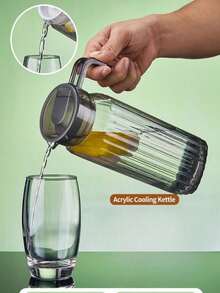 1pc Thick Plastic PC Cold Water Pitcher, High Temperature Resistant Acrylic Pitcher For Home, Restaurant And Hotel Use - Clear - View 10