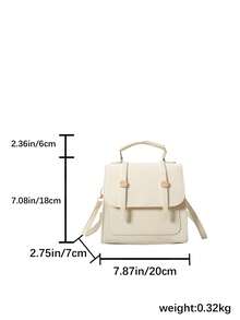 Ba lô phong cách đại học cổ điển dành cho nữ, mới 2024 Đeo vai/Đeo chéo/Túi xách mùa hè Túi cá nhân thông thường - trắng - Xem 3