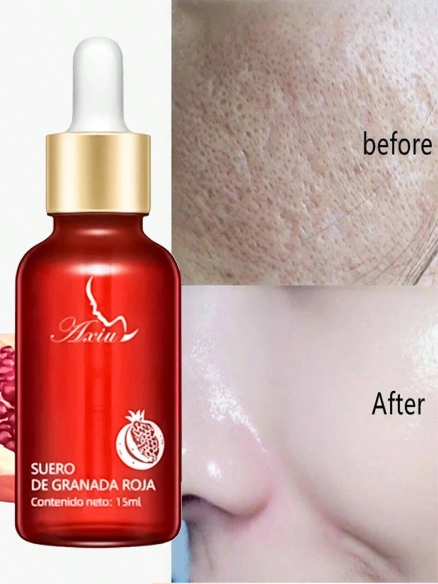 1pc Red Pomegranate Serum Serum, Facial Treatment Anti-Aging And Whitening Serum 15ml, Reducing Dark Spots And Pigmentation - 紅色 - 查看 1