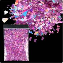 10g/Bag Holographic Nail Glitter Flakes Sparkly 3D Asymmetrical Shiny Sequins Nails Supplies Polish Manicure Nail Art Decorations DIY Nail Charms Nail Gems