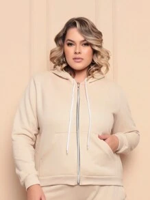 Plus Size Coats - Màu be - Xem 4