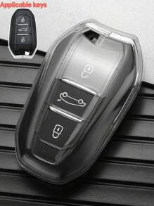 1 Pc TPU Car Remote Key Case Cover Shell,Fit For Peugeot 2008 3008 4008 5008 Protector Shell Keyless Auto Accessories