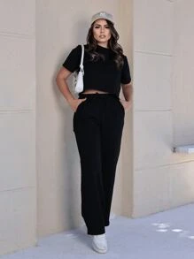 Women Two-Piece Outfits - màu đen - Xem 5