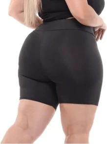 Plus Size Shorts - 黑色 - 查看 2