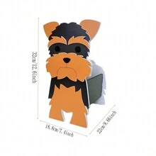 Novedosa y creativa maceta con forma de Yorkshire Terrier - Negro - Ver 2