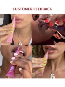 1支水光飽滿唇彩液體口紅唇蜜保濕豐唇玻璃唇油 - 彩色 - 查看 2