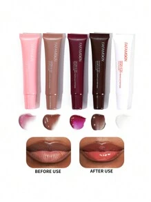 1支水光飽滿唇彩液體口紅唇蜜保濕豐唇玻璃唇油 - 彩色 - 查看 1