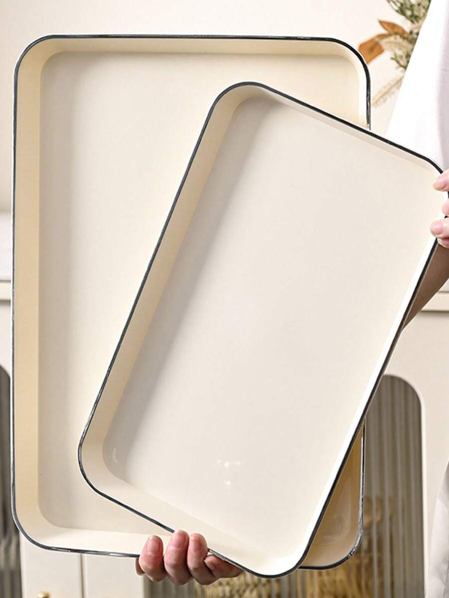 1pc Elegant Tea Tray, Decorative And Storage Tray For Home, Living Room, Dining Room, Party, Ideal For Holding Teapot, Tea Cups, Fruit, Snacks, And More