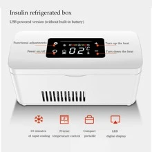 USB供電胰島素冷藏箱（無內置電池）可旅行攜帶的冷藏箱，帶LED顯示屏，溫度可調節2-18°C - 白色 - 查看 2