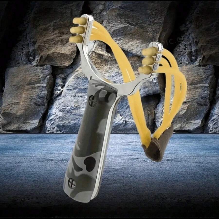 An Outdoor Slingshot, Hunting, Practice Aiming, Original High-Precision And Powerful, Rubber Band Adult Specific Slingshot Holder, Some Accessories With Random Colors - Multicolor - View 1