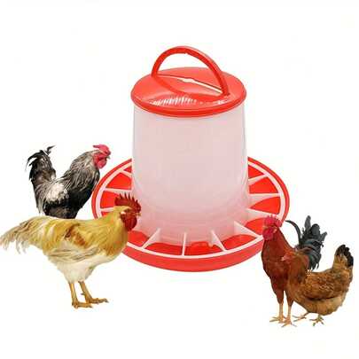 Automatic Poultry Feeder-3.3/6.6lbs Durable Bucket-Convenient Handle-Easy To Use-For Chickens, Ducks, And Geese
