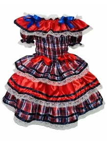 Young Girls Dresses - Red - View 2