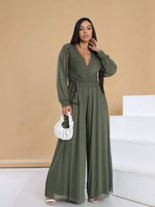 Women Jumpsuits - Olive Green - View 3
