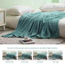 Soft Cozy 3D Decorative Jacquard Flannel Blankets, Lightweight Fuzzy Plush Warm Throws For All Seasons