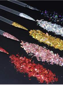 10g/Bag Holographic Nail Glitter Flakes Sparkly 3D Asymmetrical Shiny Sequins Nails Supplies Polish Manicure Nail Art Decorations DIY Nail Charms Nail Gems