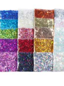 10g/Bag Holographic Nail Glitter Flakes Sparkly 3D Asymmetrical Shiny Sequins Nails Supplies Polish Manicure Nail Art Decorations DIY Nail Charms Nail Gems