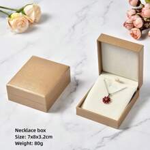 1pc Gold Faux Leather Ring/Bracelet/Necklace/Jewelry Storage Box