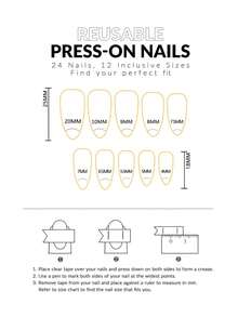 MYSEVENDAY 24入中號杏仁形假甲，即時升級你的造型；與肌膚相似的底色和白邊，歐美風格的彩塊指甲貼紙；附帶1片果凍膠和1個指甲銼，適用於派對、跳舞、日常佩戴；可拆卸並可重複使用。 - 彩色 - 查看 4