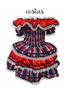 Young Girls Dresses - Red - View 3