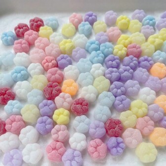 50 件超迷你可爱猫爪和泥感减压玩具，高纯度少女心，柔软粘性，DIY 玩具，包括酸沙、大爪子、感官玩具、粘爪子