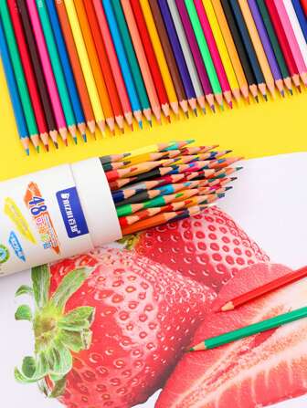 1pc Erasable 48 Colors Colored Pencil For Elementary School Students, 36 Colors Drawing Pencil For Kindergarten Kids Drawing And Doodling