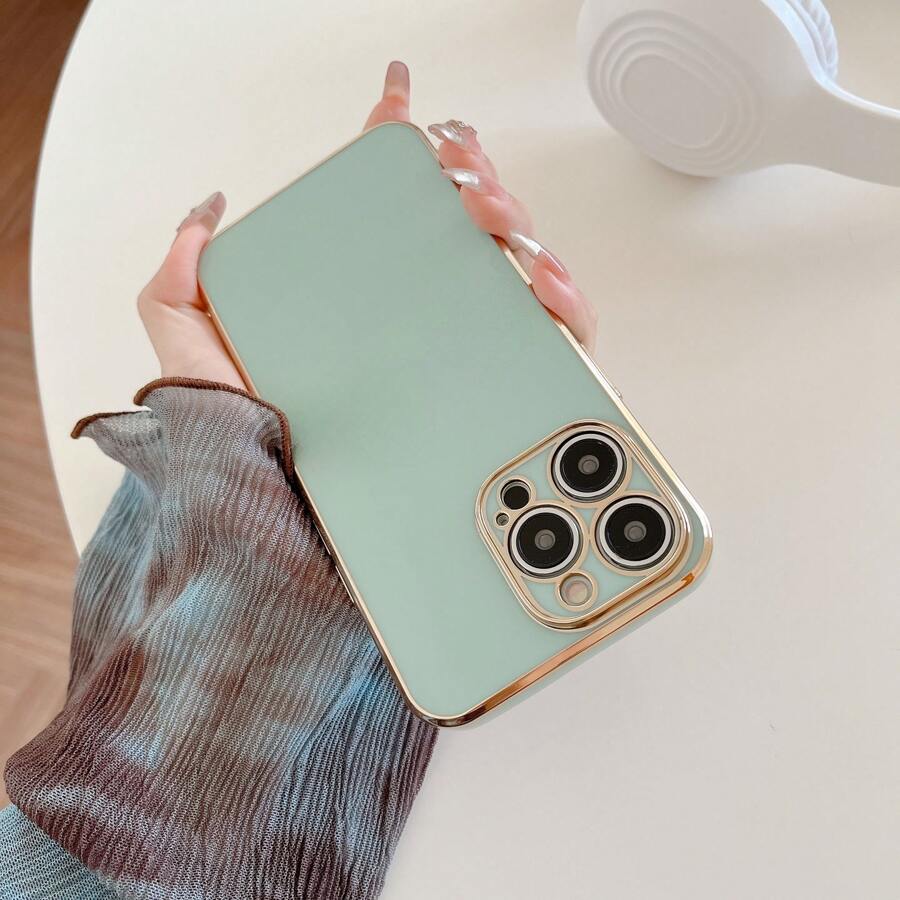 Shockproof And Ultra-Thin Protective Camera Lens & Full Coverage Soft Phone Case Compatible With IPhone 15, IPhone 15 Pro Max, 12 Pro Max, 13 Pro Max, 14 Pro Max, 13, 14, 11, 12 Pro, 14, IPhone XS, XR, 78P, 78GES2, Samsung A13 4G, A22, A21S, A51 4G, S22 Ultra, A33 5G, A53, A23, S23 Ultra, S24, S23, A73, Samsung, Redmi, OPPO, MOTO Phones - Mint Green - View 1