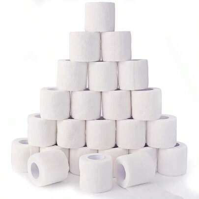 1/6/12 rollos de vendaje elástico autoadhesivo blanco, vendaje cohesivo de tela no tejida flexible y transpirable