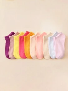 30 paires de chaussettes de cheville simples et colorées pour femmes, emballage aléatoire - Multicolore - Voir 7