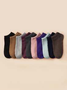 30 paires de chaussettes de cheville simples et colorées pour femmes, emballage aléatoire - Multicolore - Voir 5